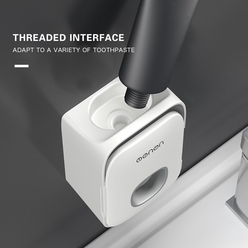 Automatic Toothpaste Dispenser Wall Mount Toothbrush Rack Toothbrush Holder Dust-proof Toothpaste Squeezer Bathroom Accessories