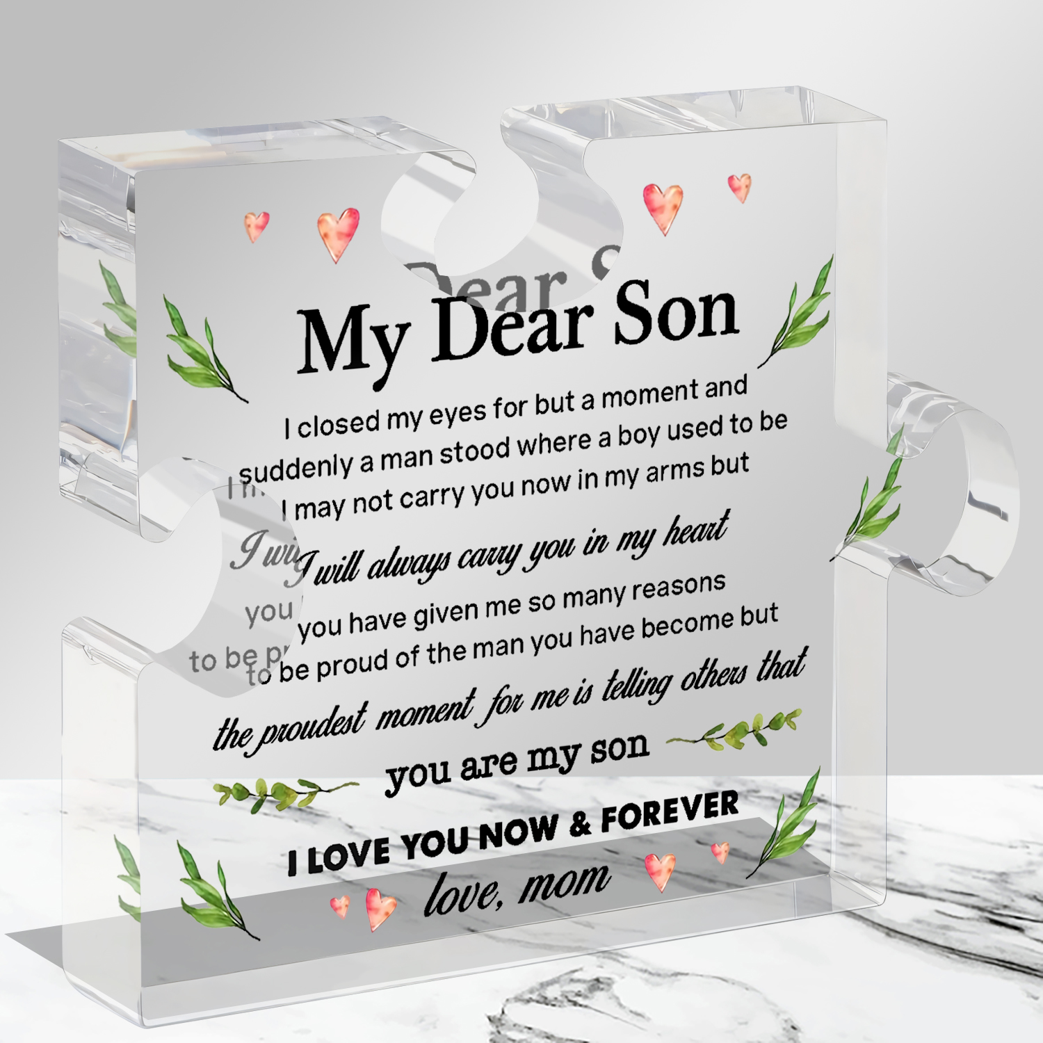Bureaubord Voor Zoon, Van Moeder Aan Mijn Zoon Ik Sloot Mijn Ogen Voor Maar Een Moment Bureaudecoratie Zoon Acryl Bureaubord