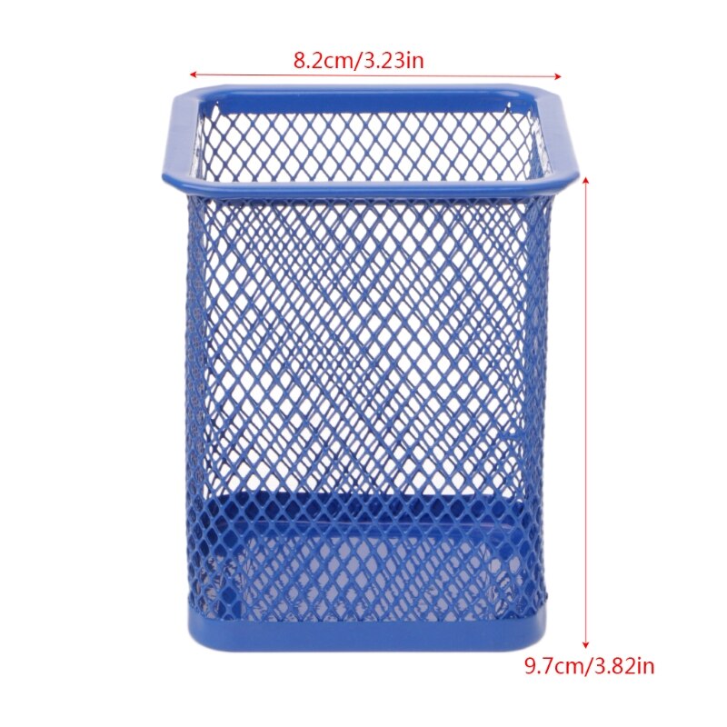 Rectangular Mesh Style Metal Pencil Holder Organizer Desk Pen Containers