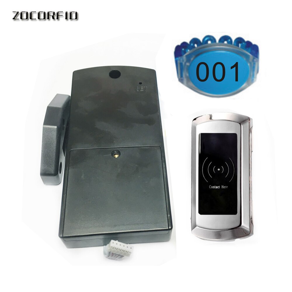 Digital RF EM Sauna Cabinet Locker RFID Lock Card For Swimming Pool Gym Office: Sliver