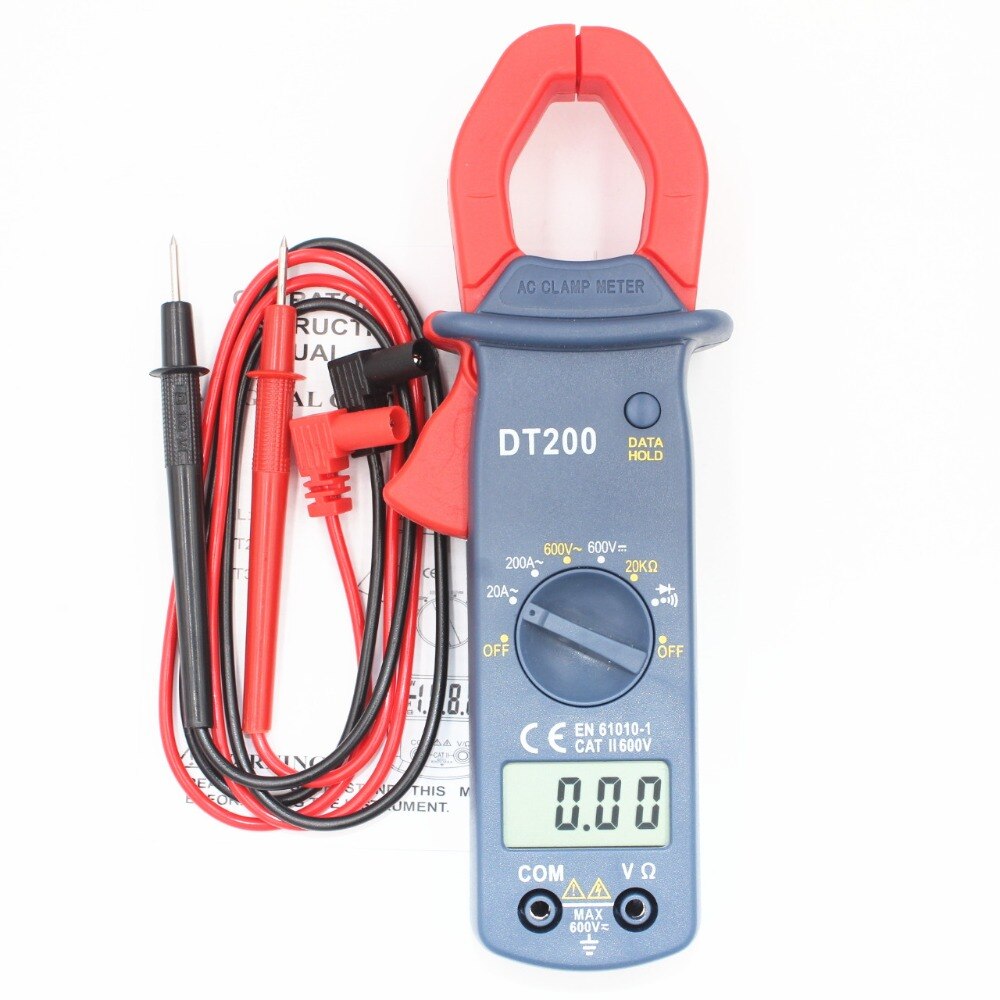 WHDZ DT200 Digital clamp meter Diode Detection Current Voltage Resistance Test buzzer and data hold function
