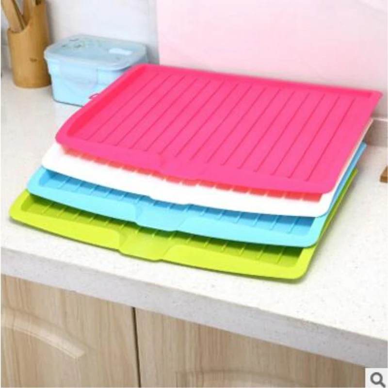 Escurridor de platos de plástico para cocina, bandeja escurridora de platos, estante de secado para fregadero grande, organizador de encimera, estante de secado para platos