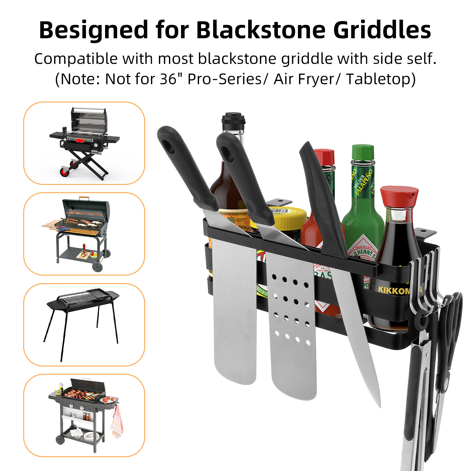 Aoresac stekhällshållare för blackstone stekhällstillbehör/stekhällshållare grilltillbehör/grilltillbehör/platsbesparande/kompatibel