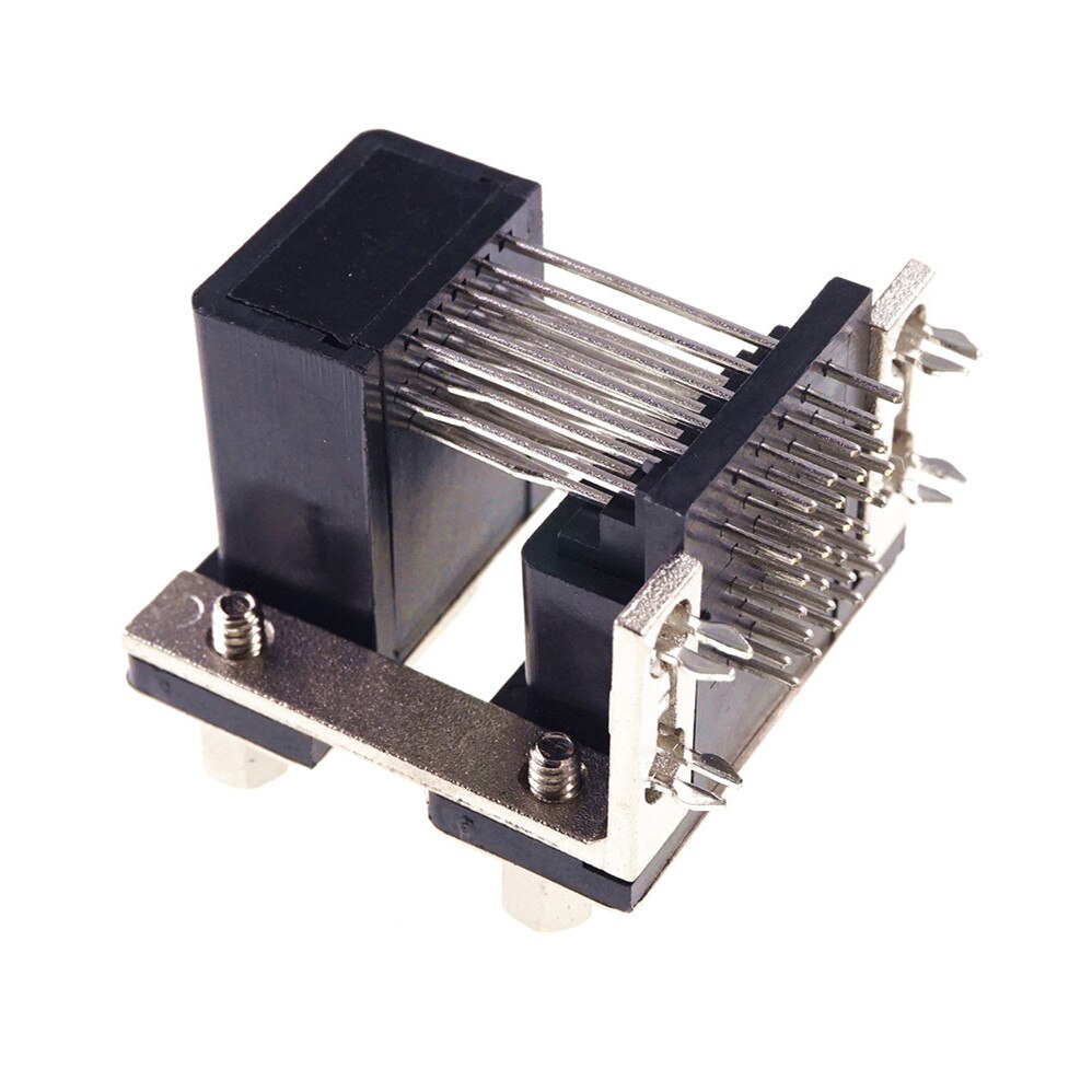 10 stk dual port d-sub stik vga stik stik 15 pin hun stik 2 porte retvinklet gennemgående hul