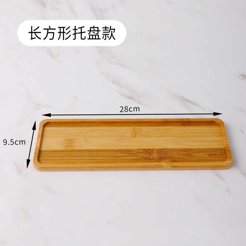 Oval Shape Bamboo Wood Saucer Plant Tray Mini Plant Flower Pot Stand Favor Succulent Pot Tray Simple Home Balcony: 28 x 9.5 cm