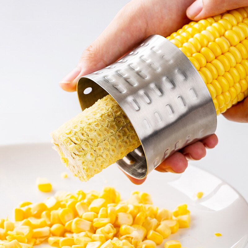 Fácil de maíz Stripper utensilios de cocina de acero inoxidable de la mazorca de maíz de removedor redondo maíz Kerneler Peeler cocina herramientas Accesorios