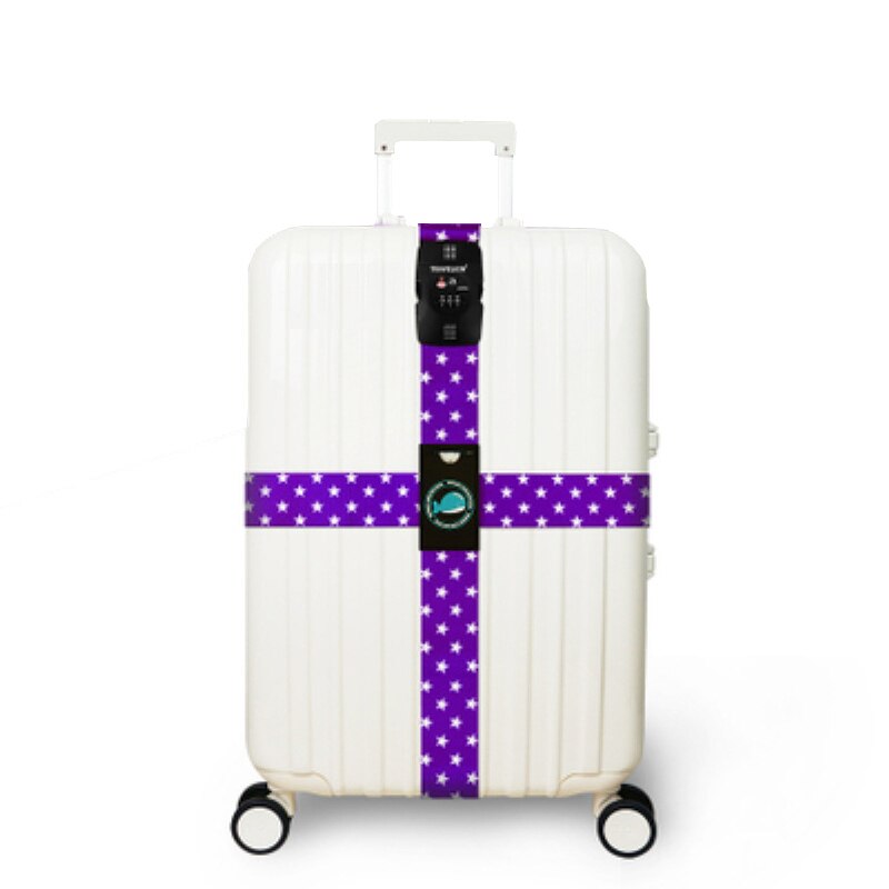 Rhxfxtl bagage tre cifre adgangskode krydsbælte justerbar kuffert bånd sikkerhed bundt bagage reb stropper rejse tilbehør: H7