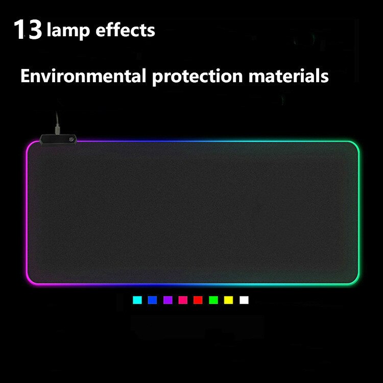 LED Light Gaming Mouse Pad RGB Large Keyboard Cover Non-Slip Rubber Base Computer Carpet Desk Mat PC Game Mouse Pad: 300X800X4mm