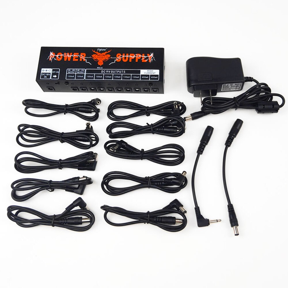 Pigtone PD-01 Power Supply 10 Lsolated Outputs 9V 12V 18V for Guitar Effects Pedal