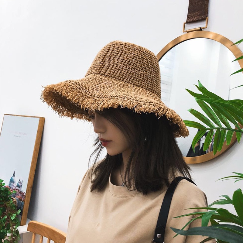 Sombreros Boater de verano para mujeres, sombrero de paja para mujeres y niñas, sombrero de playa de encaje Panma, sombrero flexible plegable de viaje para mujeres