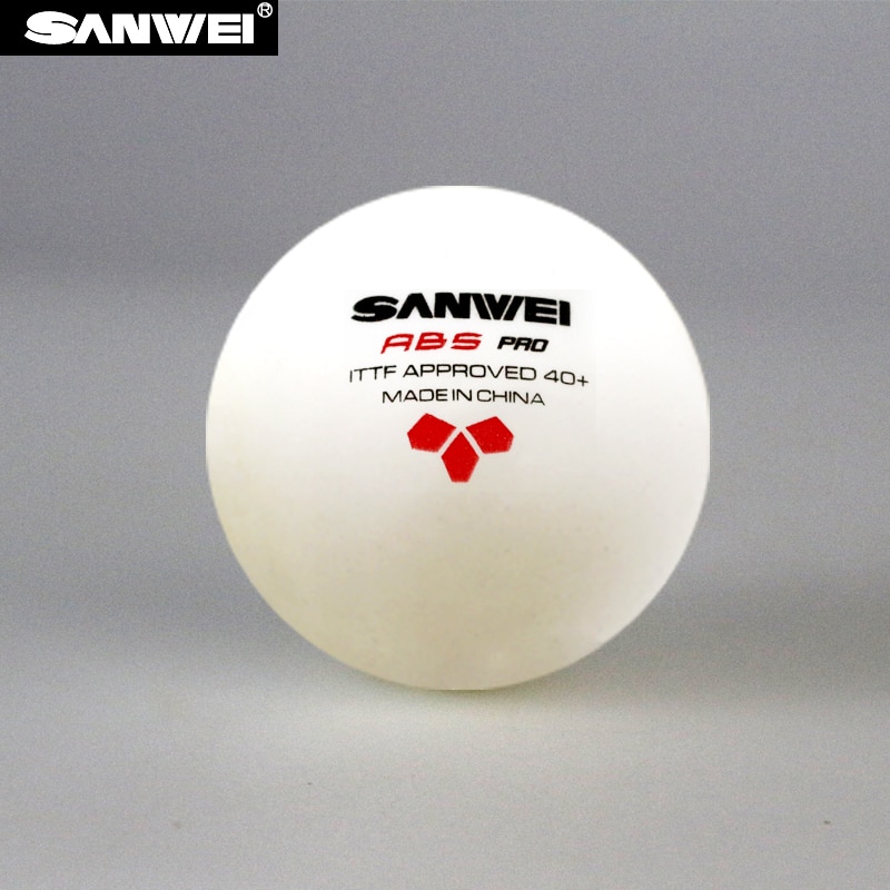 Balón de tenis de mesa SANWEI Gold 3-Star Plastic 40 +, aprobado por ITTF, Material ABS Poly Pelotas de Ping Pong,