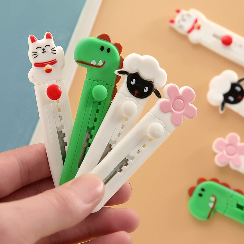 animal Art Mini Utility Knife Express Box Knife Paper Cutter Craft Wrapping Refillable Blade Stationery school supplies Kawaii