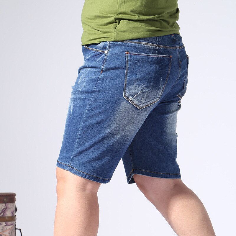 Short demi-jean en Denim pour homme, pantalon déchiré, élastique, 6XL, 5XL, 7XL, 8XL, 9XL, 190KG