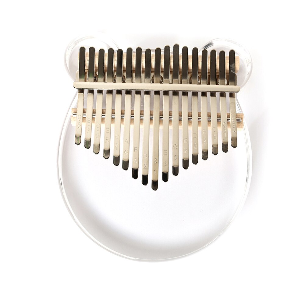 Transparent Bear Shaped 17 Keys Kalimba Musical Instrument Acrylic Thumb Finger Piano African Sanza Mbira with Tuning Hammer Box: Default Title