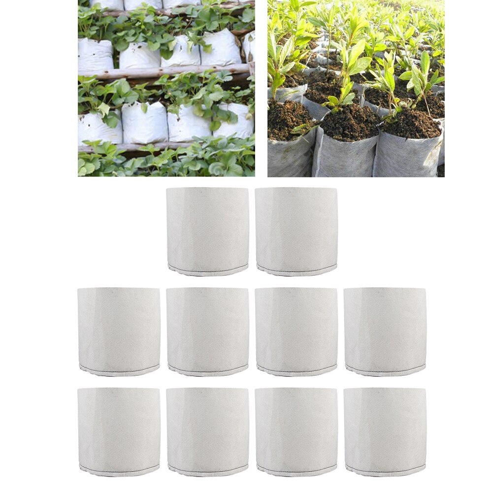 Macetas biodegradables de diferentes tamaños para cultivo de plantas, bolsas de plantación ecológicas para vivero, no tejidas, para jardín, 10 Uds.