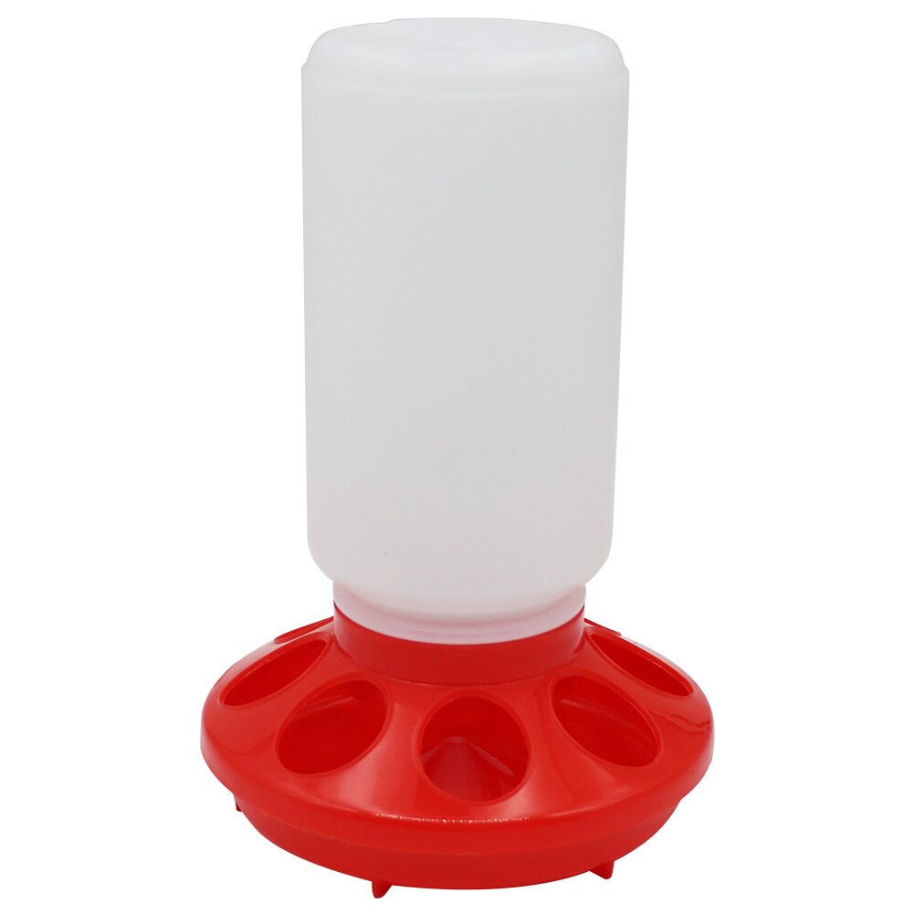 1L Chicken Feeder Bucket Poultry Practical Bird Feeding Fountain Plastic Seed Water Dispenser: Red bucket