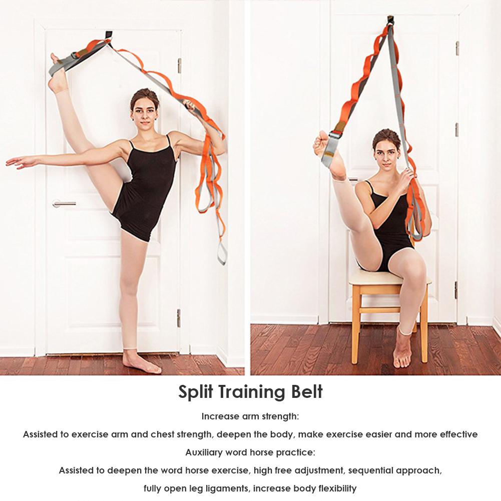 Door Split Flexibility Sports Yoga Ballet Band Dance Gymnastic Exercise Rope Soft Tension Stretching Strap Leg Stretcher Belt
