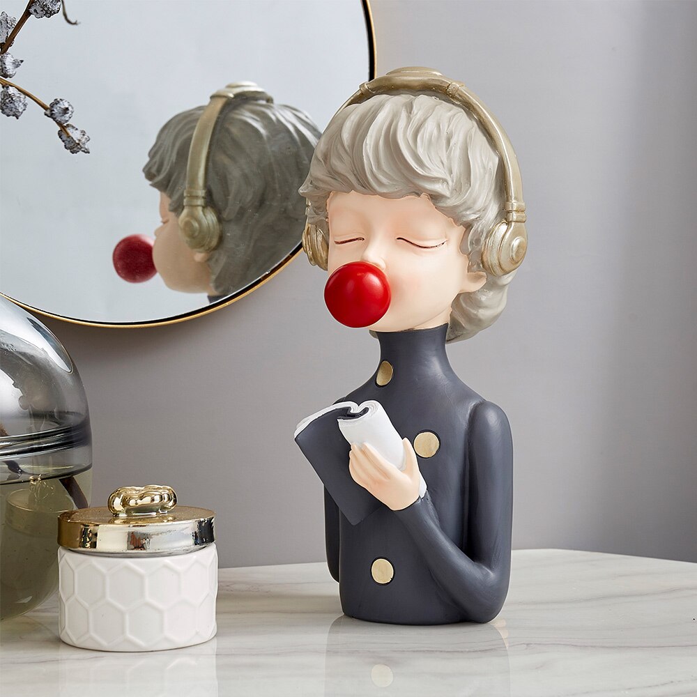 Nordic Sweet Dreamy Bubble Girl Sculpture Storage Lipstick Fruit State Living Room Decoration Bedroom Decor Accessories