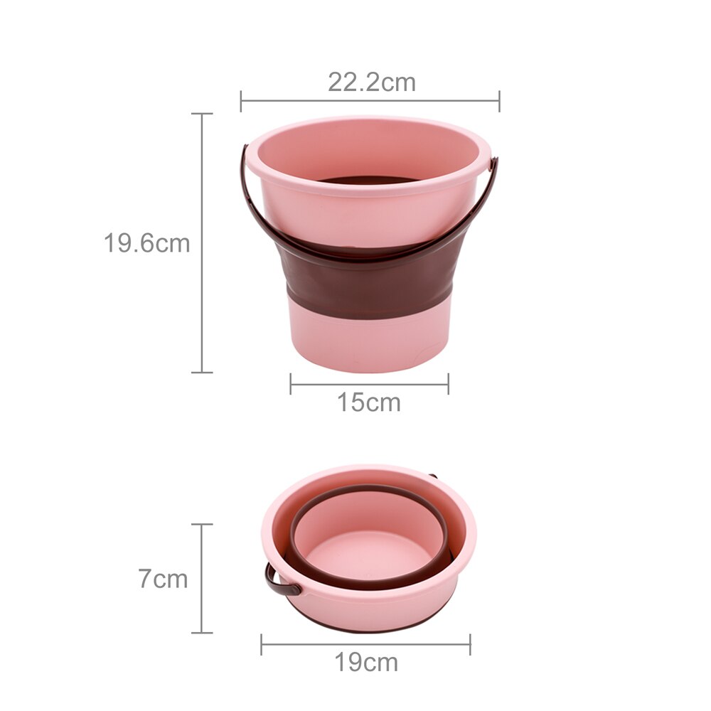 4.6L/10L/16.8L Collapsible Bucket Portable Folding Bucket PP TPE Car Washing Bucket Children Outdoor Fishing Travel Home Storage: Pink  S 4.6L