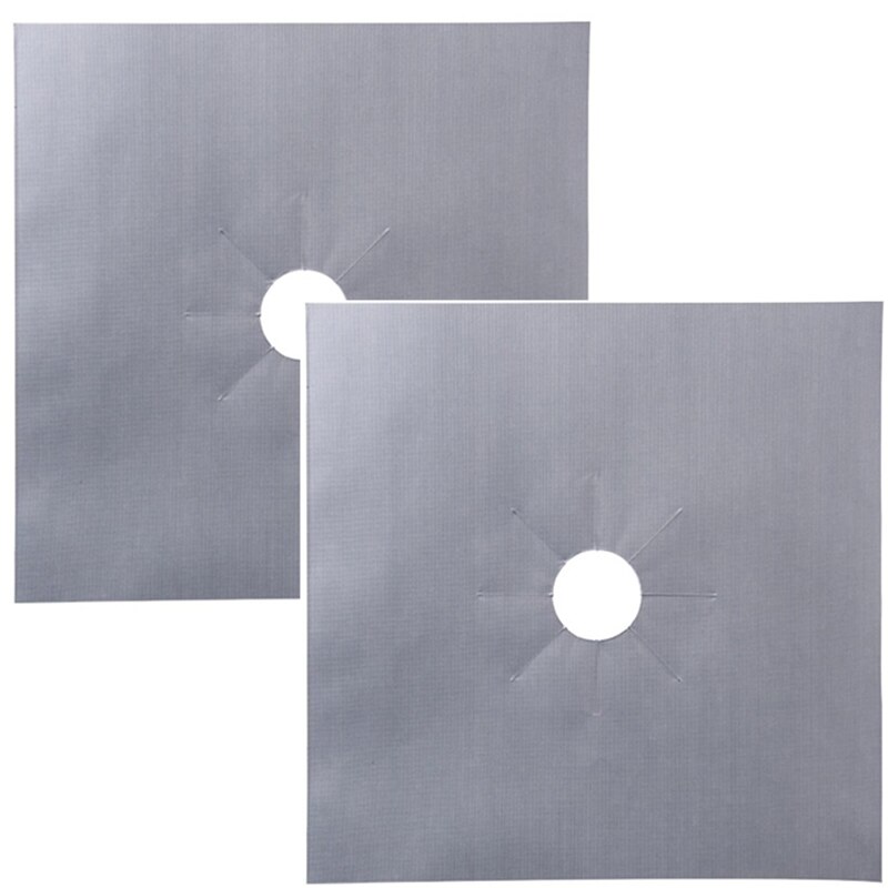 4 stk/sett gasskomfyrbeskytter komfyrdeksel liner clean mat pad kjøkken gasskomfyr komfyrbeskytter kjøkkentilbehør #t #1: 2 stk sølv