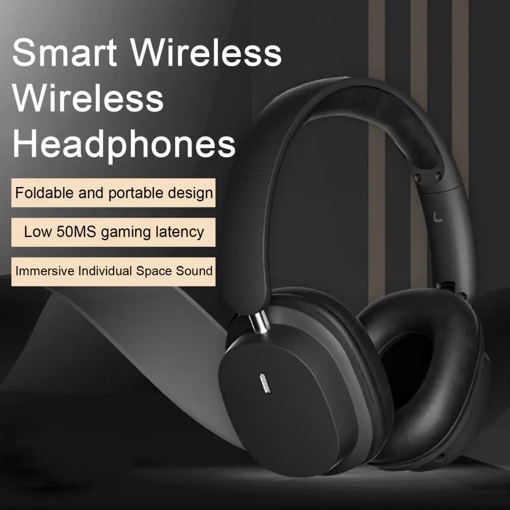 Bluetooth 5.3 Wireless Headphones HIFI Stereo Portable Over-ear Business Headset Low Latency Gaming Earphones With Mic