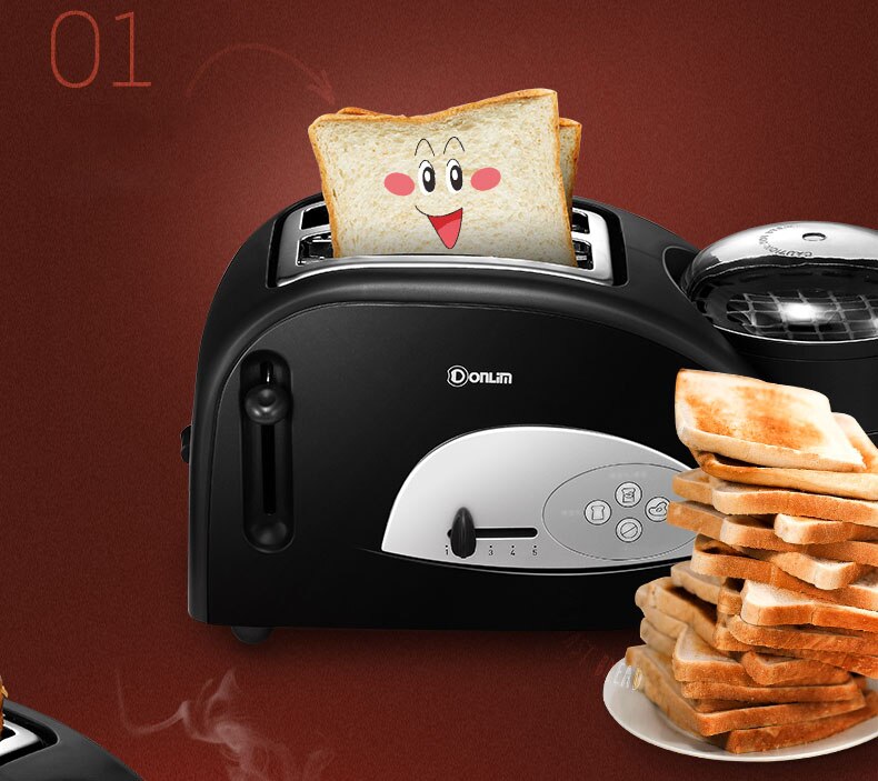 1pc XB-8002 Bread baking household bread maker multi-function Full-automatic breakfast Toaster with boil eggs