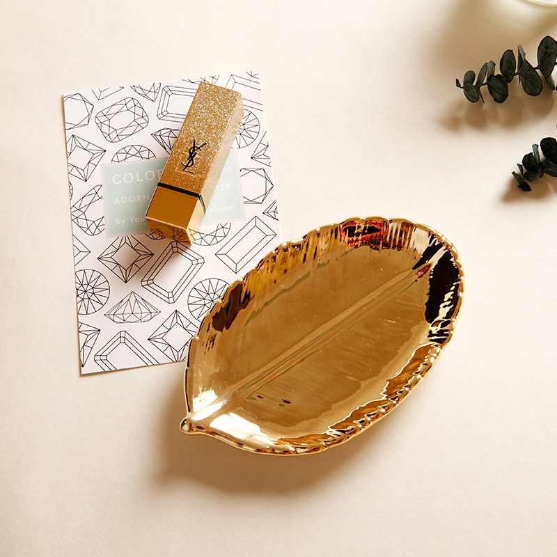 Keramik Blätter Erzähler Baum Blatt Schmuck Snacks Nachtisch Silber Ablage Rose Gold Keramik Schmuck Emaille Schmuckstück Erzähler