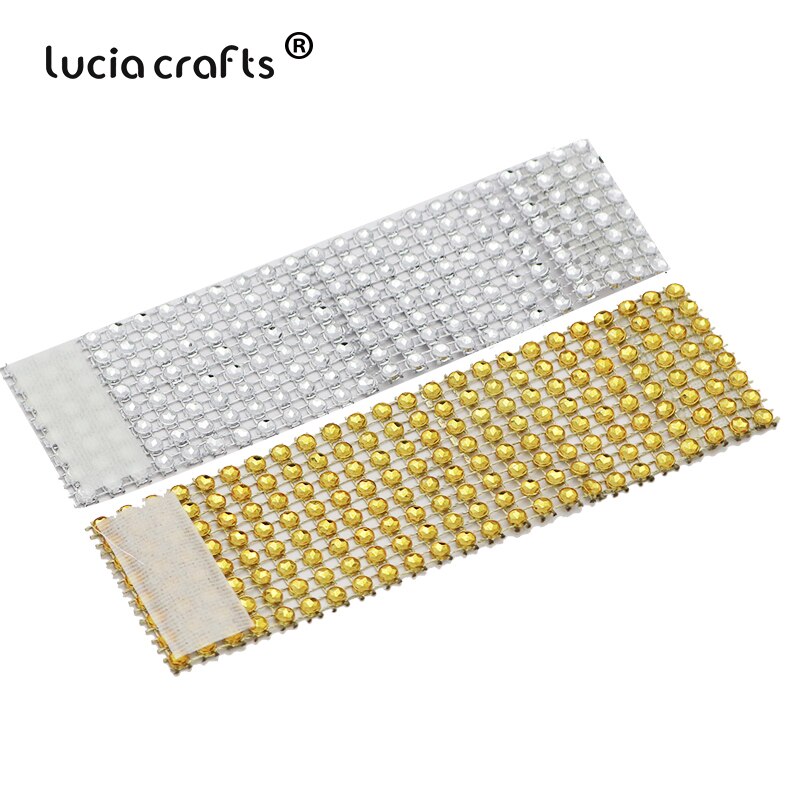 5/10 stücke 13cm * 4cm Gold Silber Strass Kette Gittergewebe wickeln Band Tüll Kristall Rolle Klebeband DIY Kuchen hochzeit Dekorationen 030007021