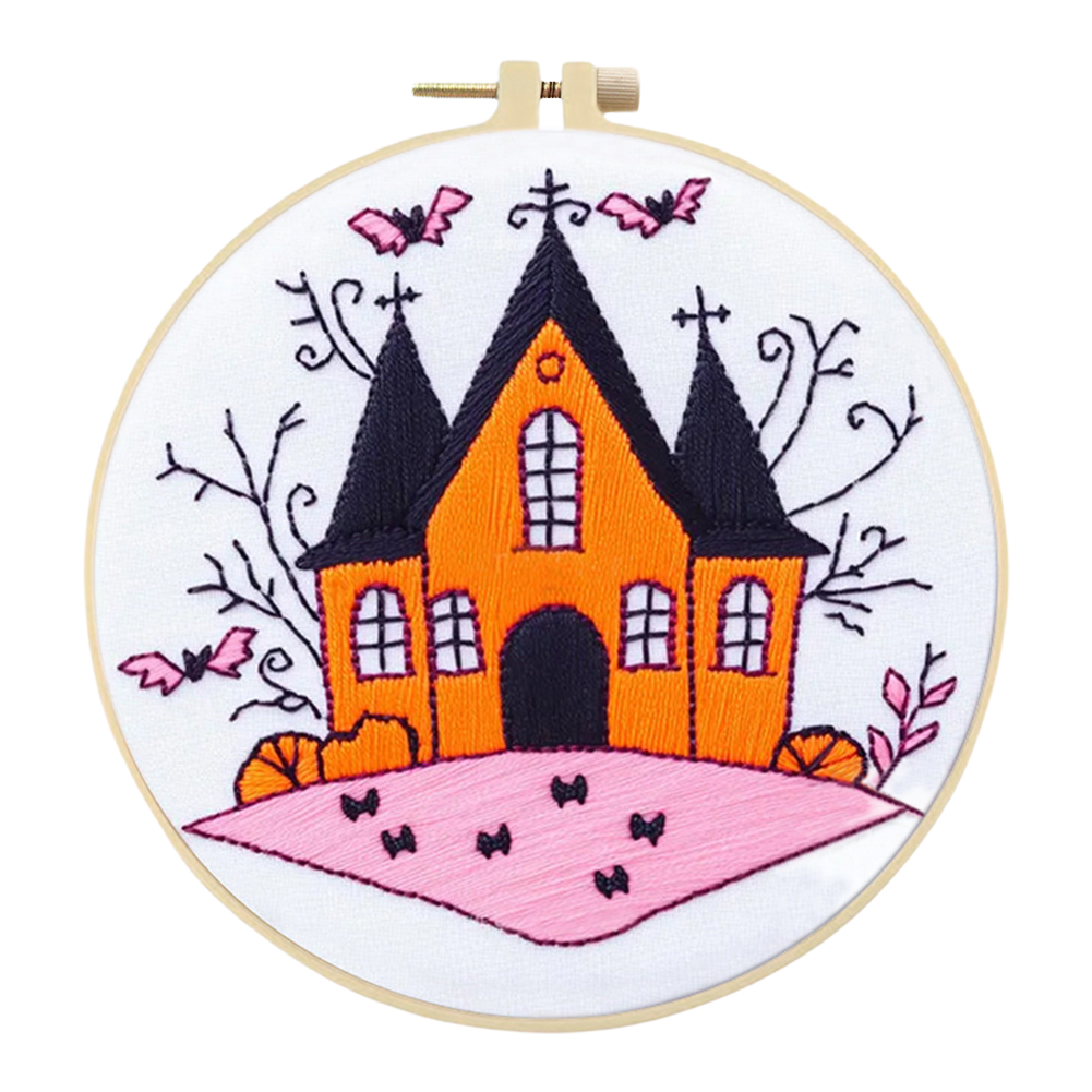 Borduursets met dierlijk gestempeld kruissteek en gekleurd draad van hoepeldoek: Bordeaux