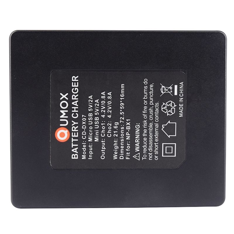 NP-BX1 Batterij Oplader Dual Slot Snel Opladen Adapter Voor Sony FDR-X1000VR X1000V X3000R RX100 RX100M2 RX100M3 Camera