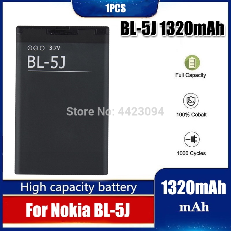 1Pc 1320Mah BL-5J BL5J Bl 5J Telefoon Batterij Voor Nokia 5230 5233 5800 3020 Xpressmusic N900 C3 Lumia 520 525 530 5900