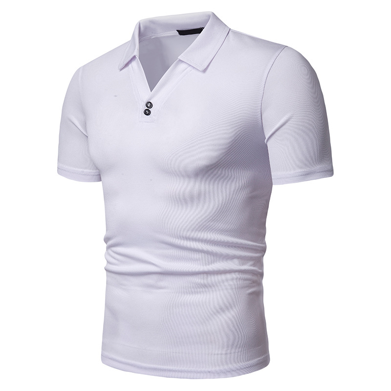 summer men's v-neck loose European short-sleeved POLOT shirt youth casual sports polo shirt
