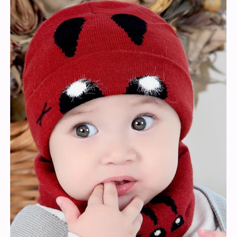 2Pcs Baby Hat Scarf Set Bear Cat Winter Spring Autumn Warm Knit Baby Cap Bonnet Kids Hat Boy Girl Caps Boys Girls Crochet Beanie