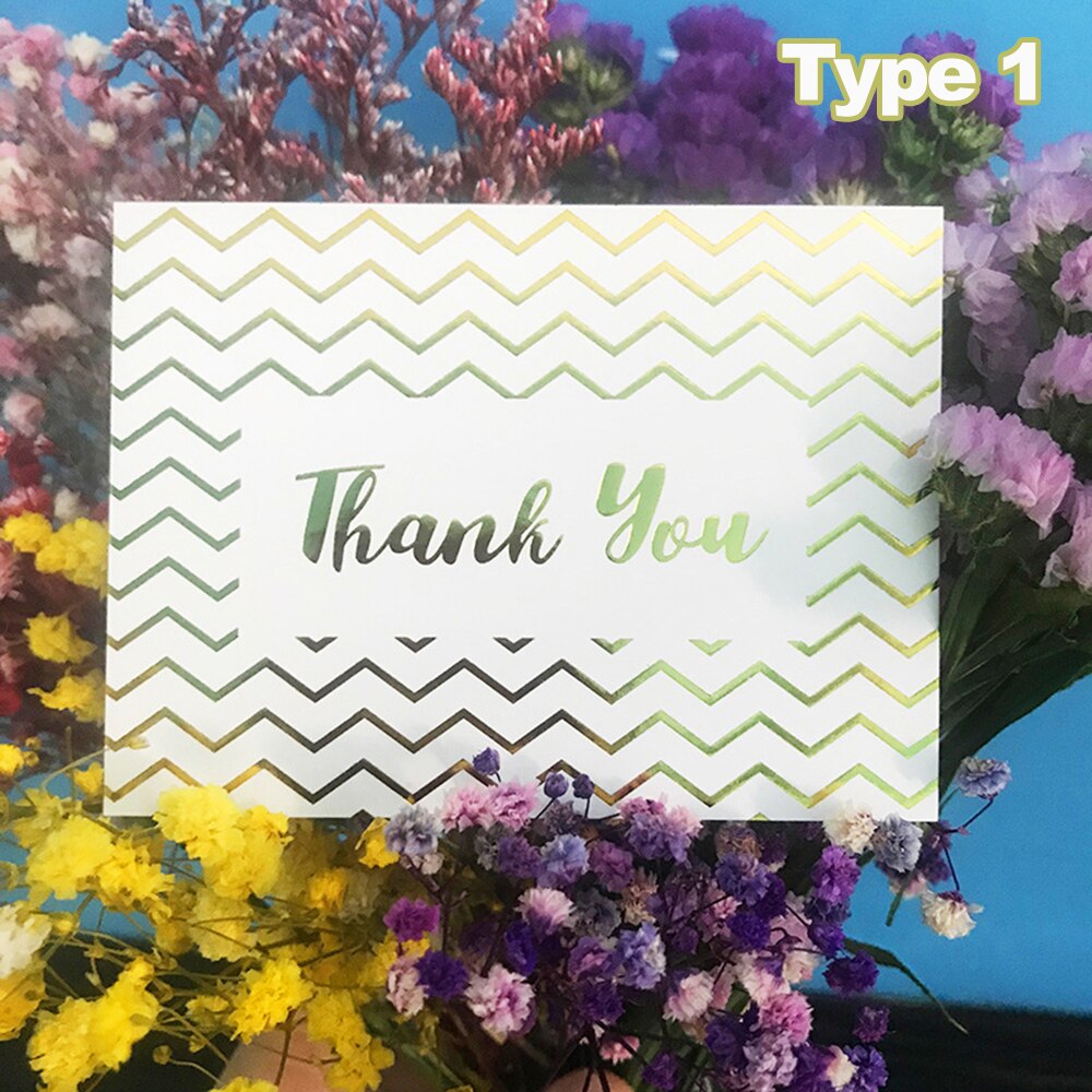 50Pcs Mini White Greeting Card Thank You Cards DIY Handwriting Message Blank Postcard Happy Birthday Wedding Party Decor: Type 1