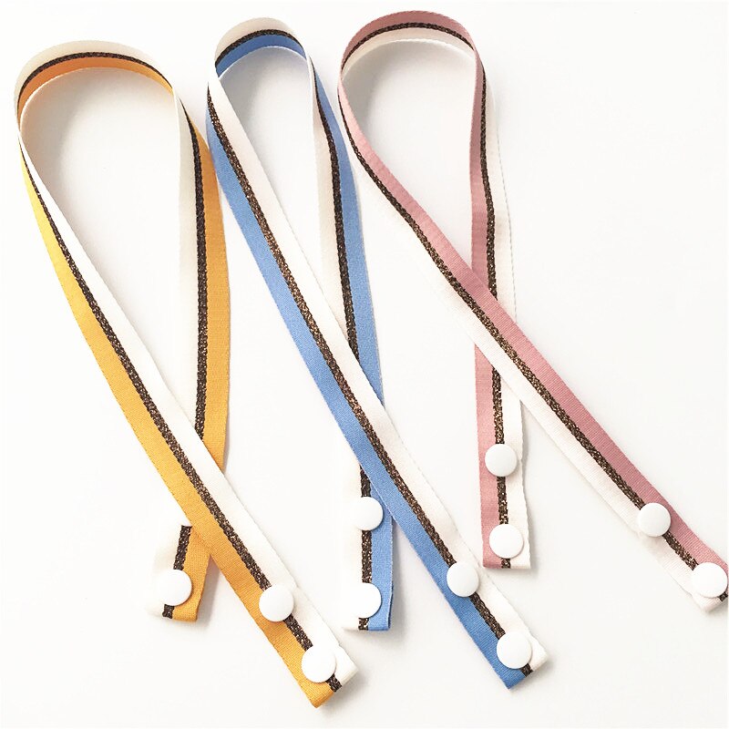 Lanière de porte-masque en tissu, 1.5 cm de largeur, 3 pièces par Lot: Golden Yel Blue Pink