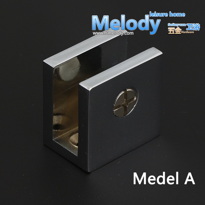 GC03 Shower screen enclosure glass panel Fixed Clamp Brass Chrome: Model A