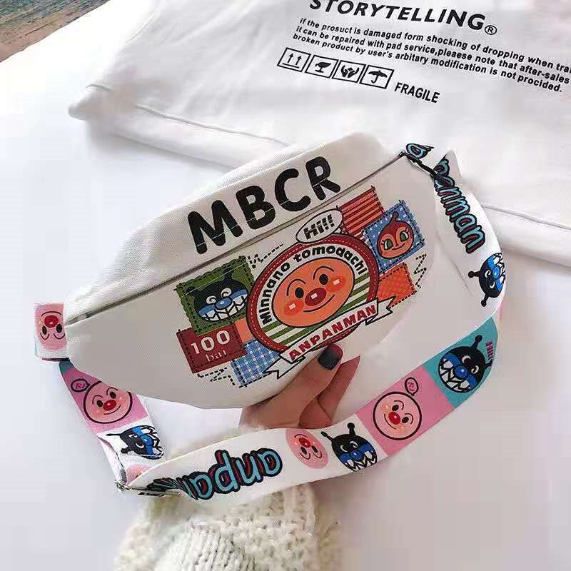 NiceMix streetwear Donne Del Fumetto del Sacchetto Della Vita di Modo di Marea ins Stile Studente Borsa di Tela Carino Ragazza anca salto Nuovo Petto Diagonale borsa: modello 1 grande