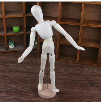 20cm 8&quot; Wooden Manikin Movable Limbs Human Mannequin Model For Artist Sketching Hand Blockhead Puppet Home Decoration