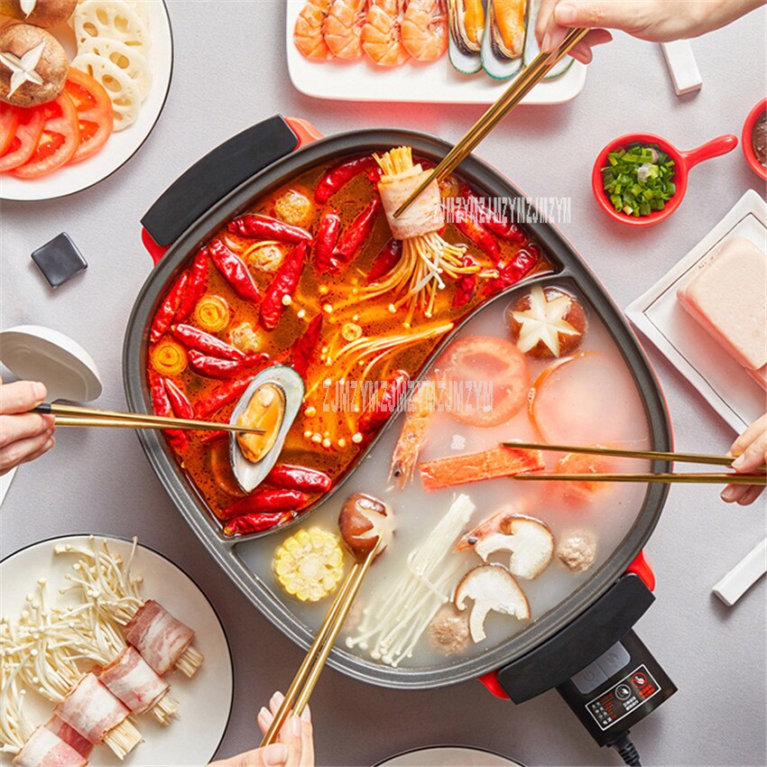 6L Capacity Electric Multi Cooker 2 Flavors Pot Household Non-stick Electric Cooking Machine Multi-purpose Hotpot Cooker