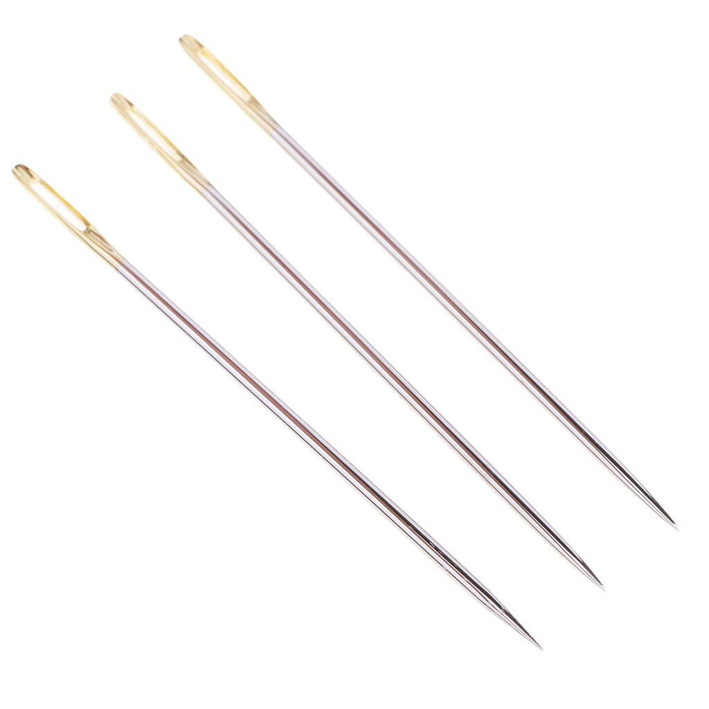 3 Pieces Heavy Duty Large Eye Sewing Needles Self Threading 6.9 Cm Extra Long