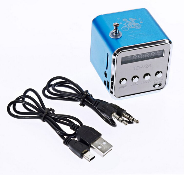 Mini TD-V26 Aluminium Radio Fm Ontvanger Sd Tf Usb Play Stereo Altavoz Speaker Draagbare Fm Radio Draadloze Subwoofer Kleine Luidspreker