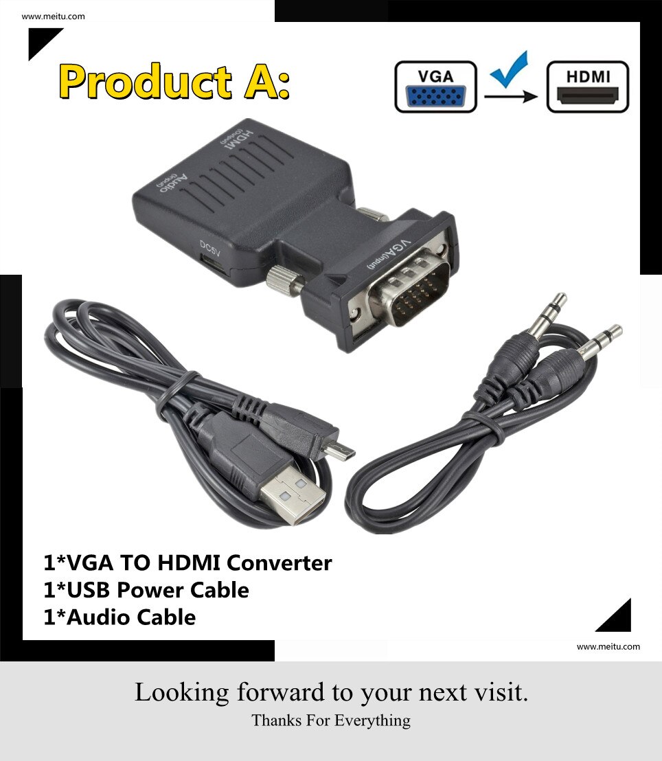 Hdmi Naar Vga Of Vga Naar Hdmi Converter Adapter 1080P Vga Adapter Voor Pc Laptop Naar Hdtv Projector Video audio Hdmi Naar Vga Adapter: VGA TO HDMI