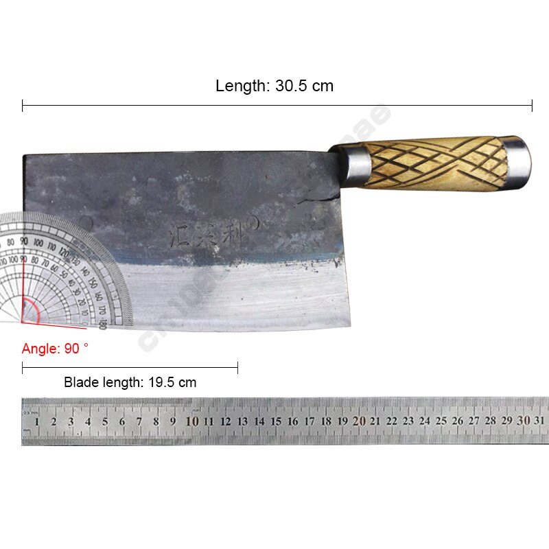 Old handmade kitchen bone knife traditional forging craft bone chopping meat cutting knife chef commercial knife