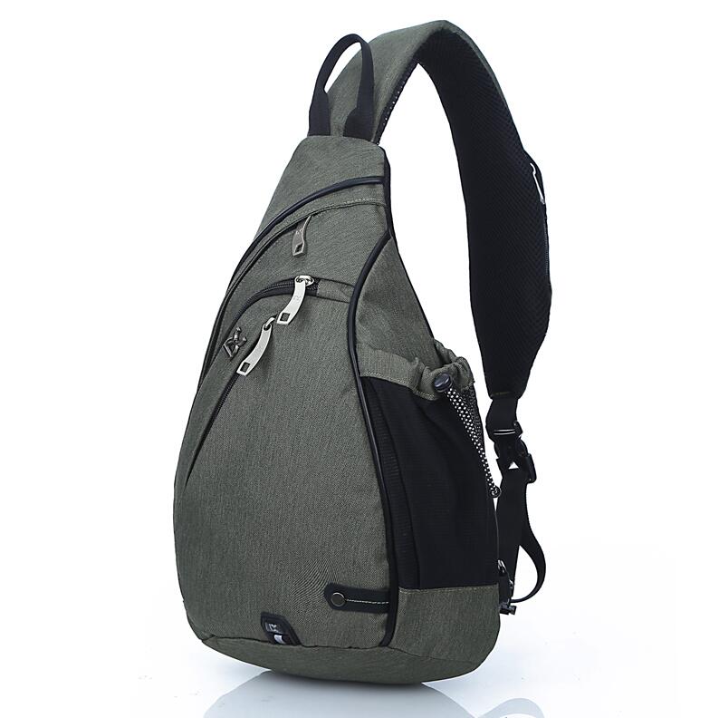 Brand Large Capacity Male Chest Bag Nylon Men School Bags Modern Shoulder Bag Unisex Crossbody Bags Messenger Pack: Army Green