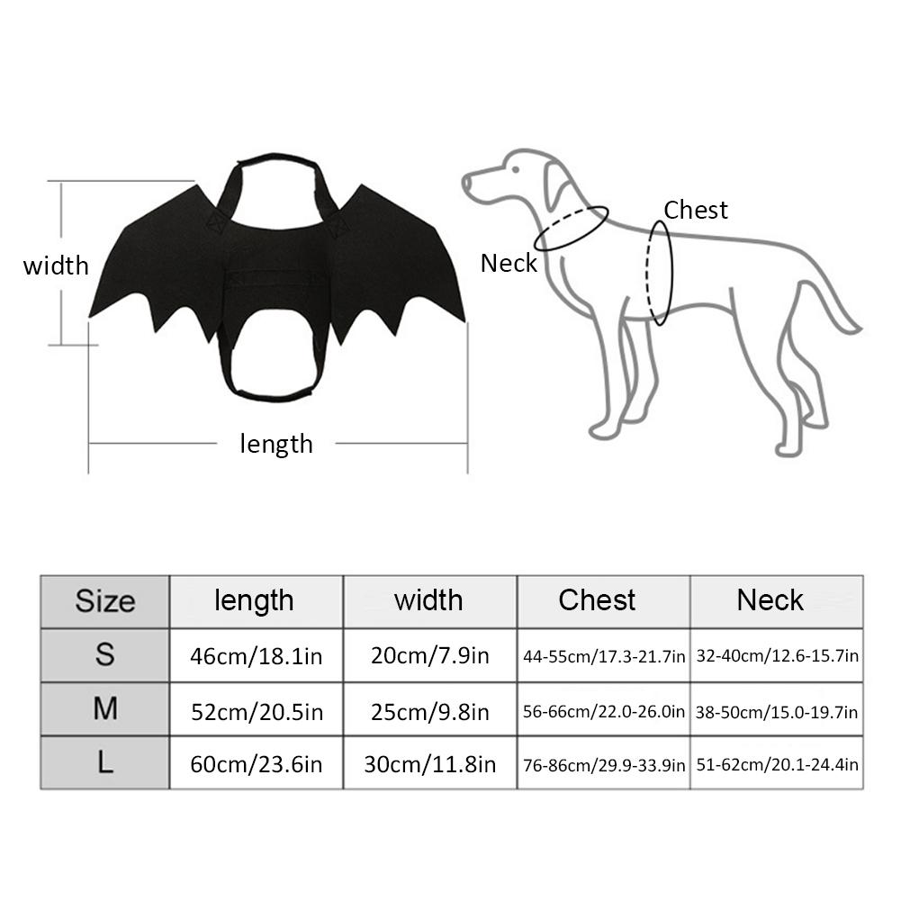 Halloween kæledyrstøj bat vinger til lille stor hund kat bat kostume halloween dekoration tøj