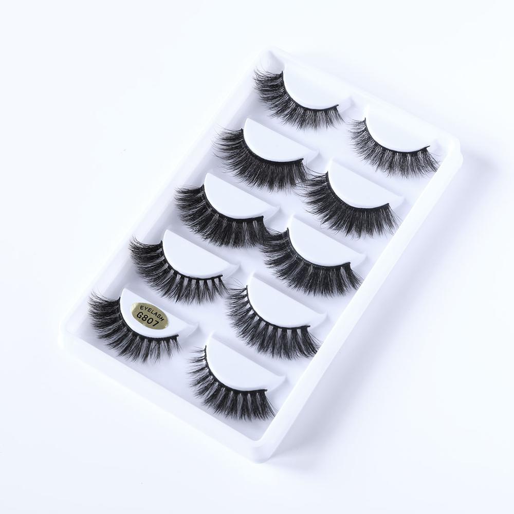 5 Pairs Dramatic Mink Lash Soft Light Weight Long Eyelashes Beauty Makeup Full Strip Lashes Crisscross Volume False Eyelash: SM-G807