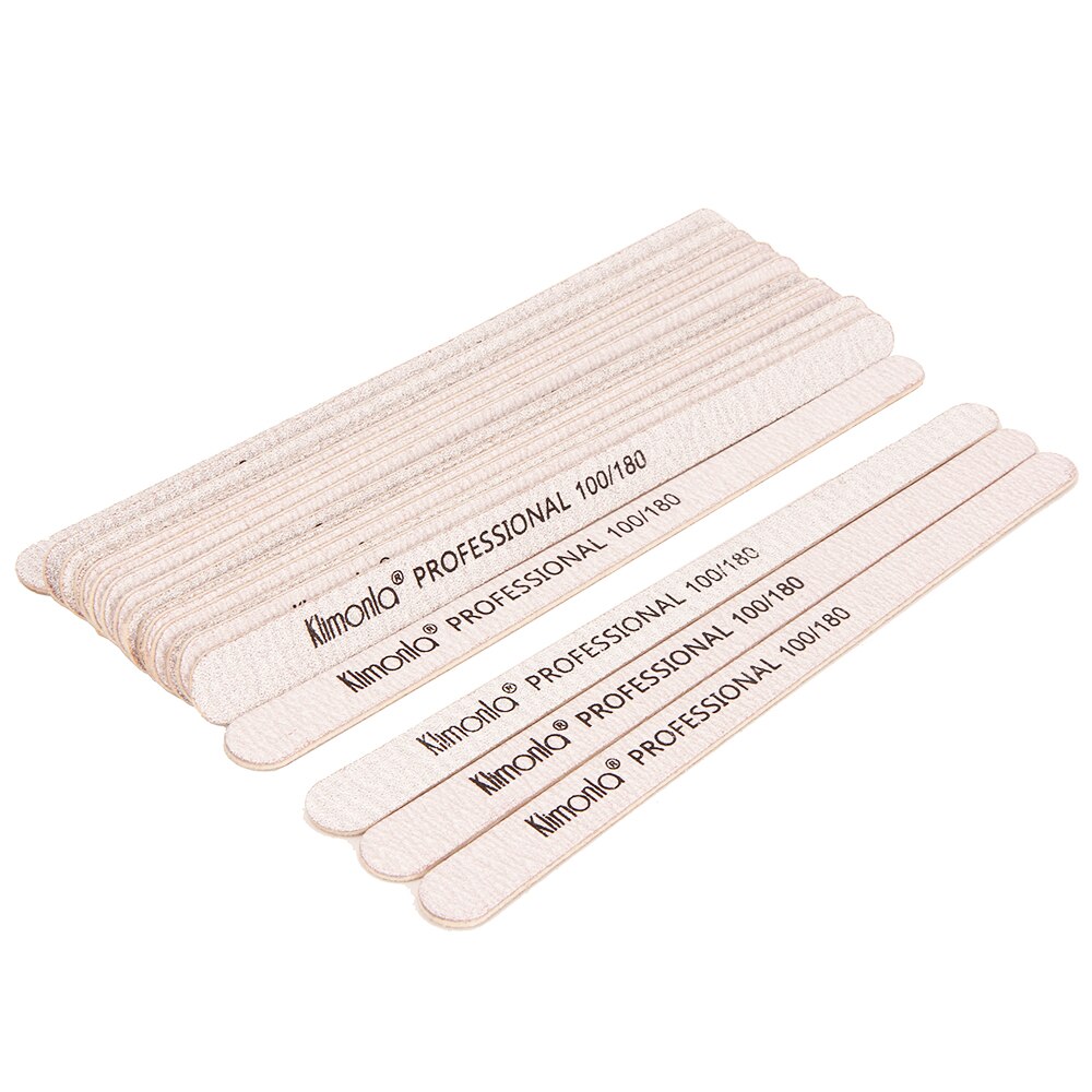 20 stk/parti klimonla neglefiler sandpapir negleslibeblanding 100/180 180/240 korn træ grå neglepleje manicure gør-det-selv fil salon: 100180