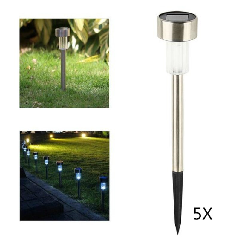 Goodland LED Lawn Lamp RGB Garden Light 5pcs/lot Solar Outdoor Stake Lighting Waterproof Solar Panel For Yard Landscape Pathway