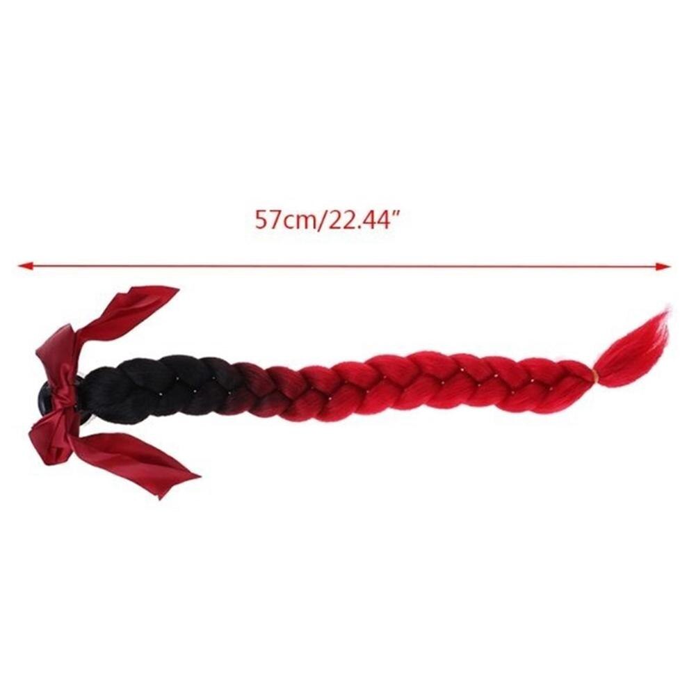 Motorcycle Bicycle Pigtail Full Face Helmet Twist Gradient Braids Ponytail Decor