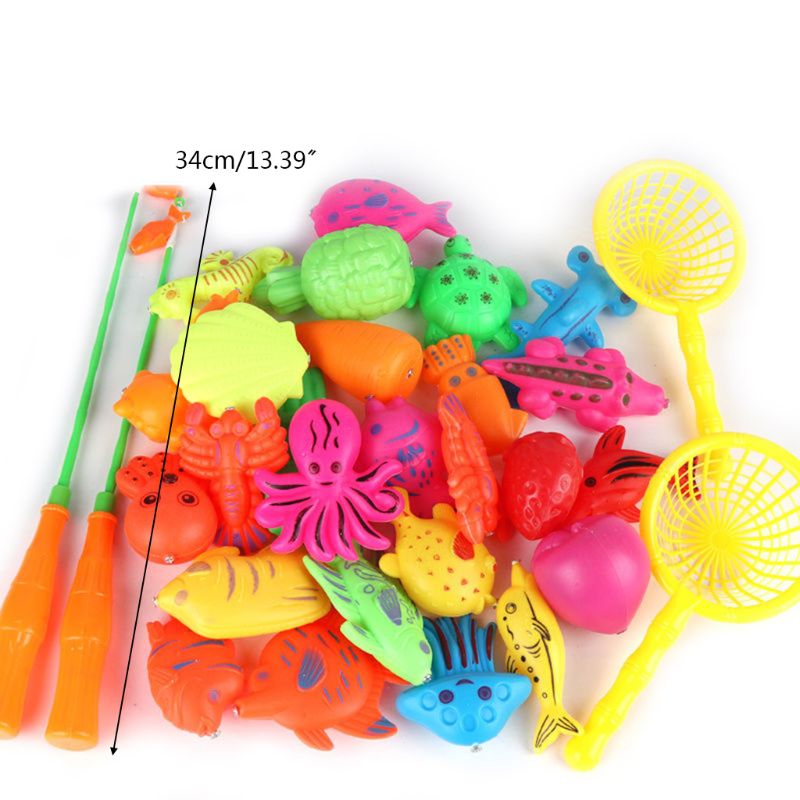 30/52 Stck Magnetischen Angeln Spielzeug Kunststoff Fisch Stange einstellen freundlicher Spielen Wasser